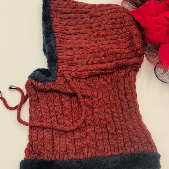 New Winter Unisex Knitted Hoodies Scarf with fur - Picture 7 of 11